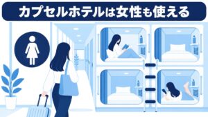 女性が利用できるカプセルホテルのイメージ図